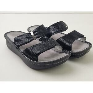 Alegria Karmen Black Leather Slide Sandals Women's Sz 40 (9.5)